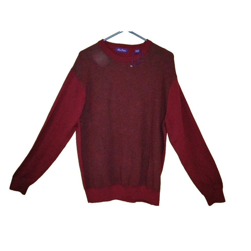 NWOT Alan Flusser men's long sleeve sweater, maroon, Large, round neckline